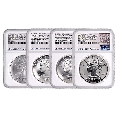 2017 NGC PF/MS-70 American Liberty 4 x 1 oz Silver Medal Set