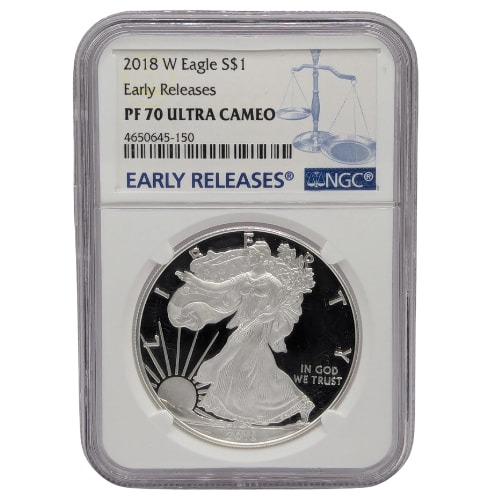 2018-W NGC PF-70 Early Releases 1 oz American Silver Eagle Proof Coin