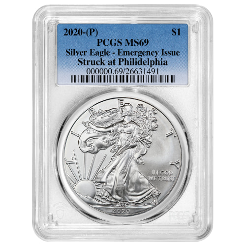 2020-(P) PCGS MS-69 Emergency Issue - 1 oz American Silver Eagle Coin Struck at Philadelphia Mint