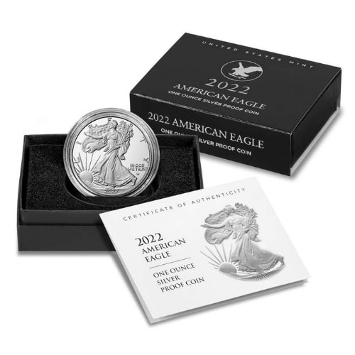 2022-W 1 oz American Silver Eagle Proof Coin w/Box & COA
