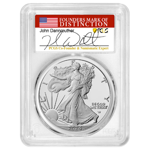 2024-S PCGS PR-70 First Day of Issue 1 oz American Silver Eagle Proof Coin - John Dannreuther Signed Label