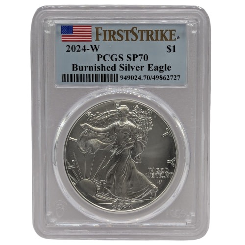 2024-W PCGS SP-70 First Strikes 1 oz American Silver Eagle Burnished Coin