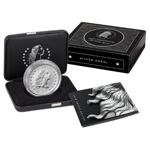 2024 1 oz US Mint 230th Anniversary Flowing Hair Silver Medal w/Box & COA