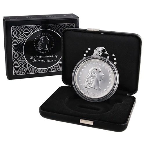 2024 1 oz US 230th Anniversary Flowing Hair Silver Medal - Spotted
