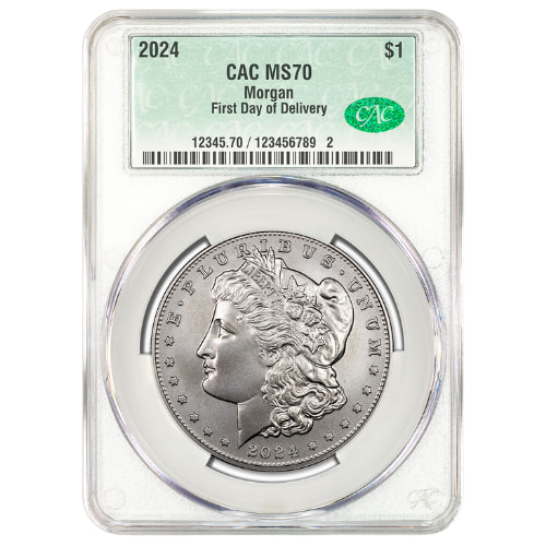2024 CAC MS-70 First Day of Delivery Morgan Dollar Silver Coin