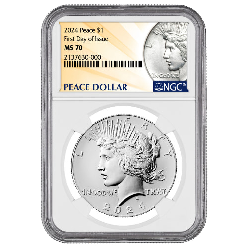 2024 NGC MS-70 First Day of Issue Peace Dollar Silver Coin - Peace Dollar Label