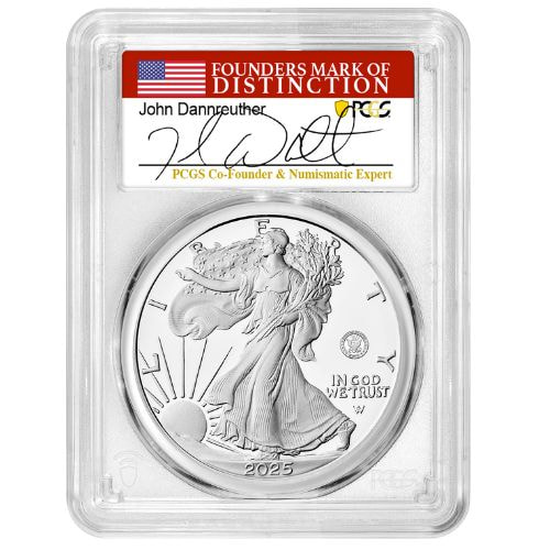 2025-S PCGS PR-70 First Day of Issue US Navy Privy 1 oz American Silver Eagle Proof Coin - John Dannreuther Label