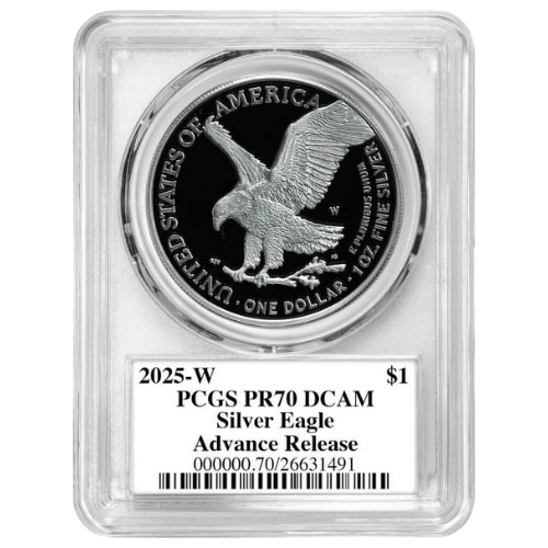 Buy 2025-W PCGS PR-70 Advance Release 1 oz American Silver Eagle
