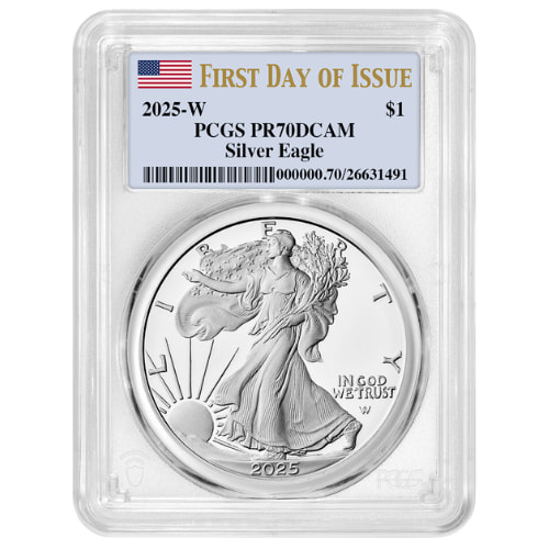 2025-W PCGS PR-70 First Day of Issue 1 oz American Silver Eagle Proof Coin