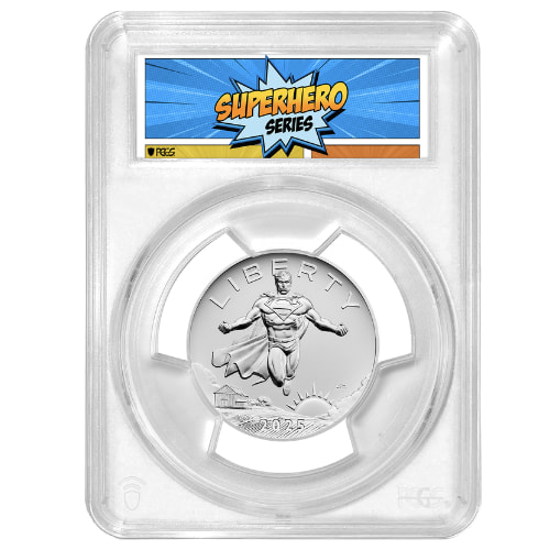 2025 PCGS MS-70 First Day of Issue 2.5 oz US Superman™ Silver Medal