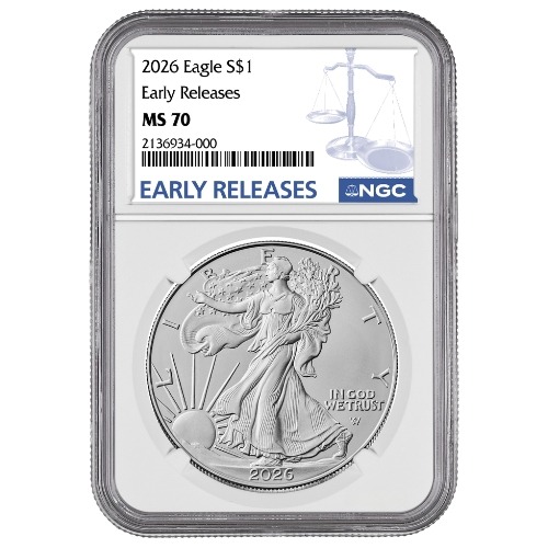 2026 NGC MS-70 Early Releases 1 oz American Silver Eagle Coin