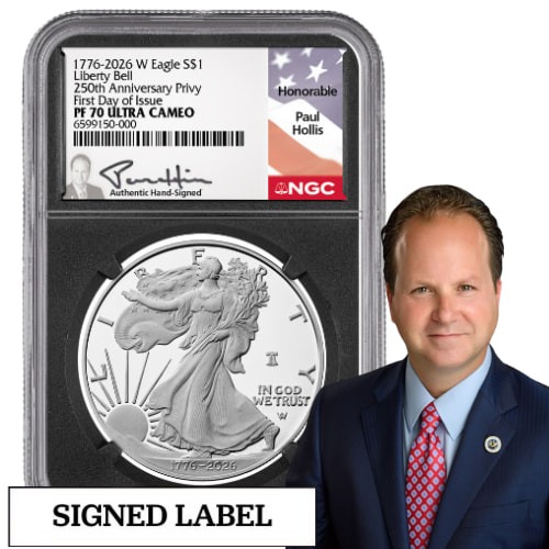 1776-2026 US Silver Eagle Proof NGC PF-70 FDOI - Black Core Paul Hollis Label