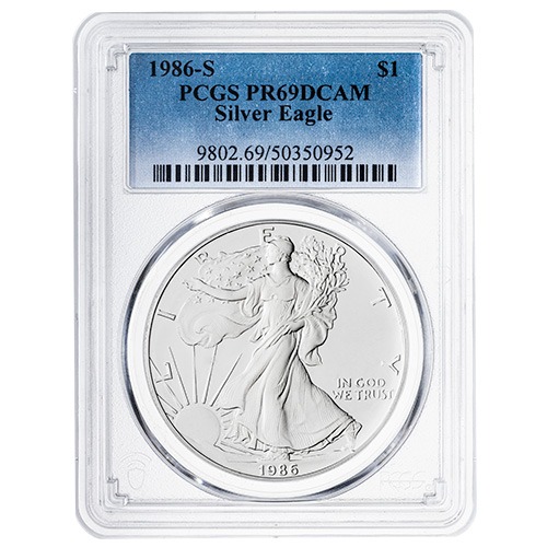 1986 PCGS PR-69 1 oz American Silver Eagle Proof Coin