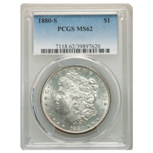 1880-S PCGS MS-62 Morgan Silver Dollar Coin