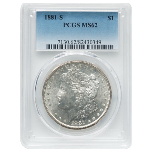 1881-S PCGS MS-62 Morgan Silver Dollar Coin