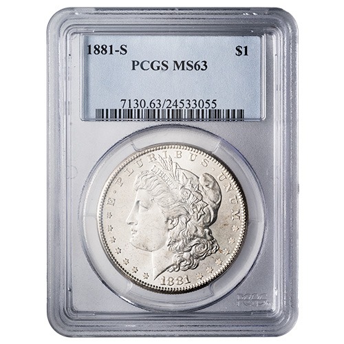 1881-S PCGS MS-63 Morgan Silver Dollar Coin