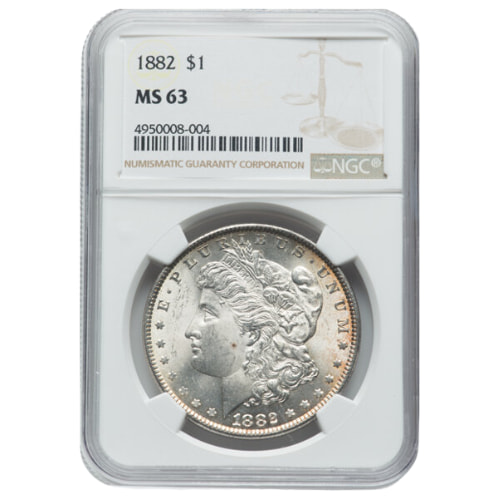 1882 NGC MS-63 Morgan Silver Dollar Coin