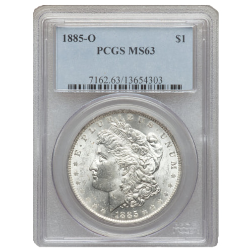 1885-O PCGS MS-63 Morgan Silver Dollar Coin