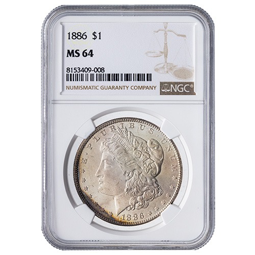 1886 NGC MS-64 Morgan Silver Dollar Coin