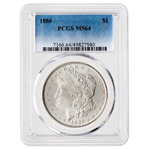 1886 PCGS MS-64 Morgan Silver Dollar Coin