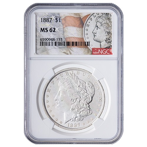 1887 NGC MS-62 Morgan Silver Dollar Coin