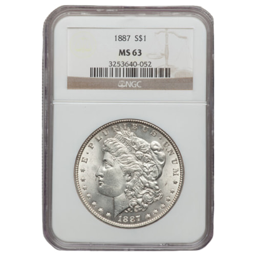1887 NGC MS-63 Morgan Silver Dollar Coin