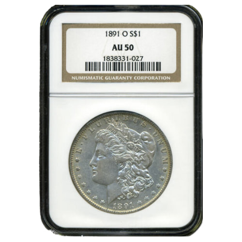 1891-O NGC AU-50 Morgan Silver Dollar Coin