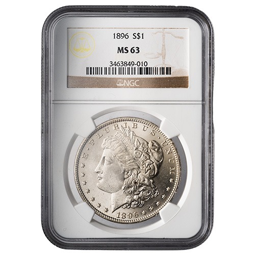 1896 NGC MS-63 Morgan Dollar Silver Coin