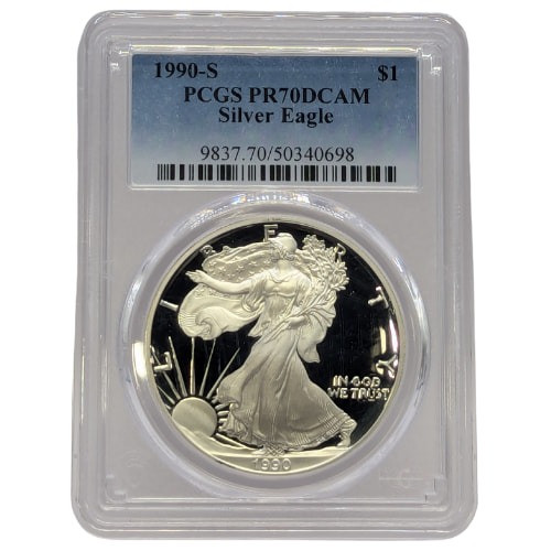 1990-S PCGS PR-70 American Silver Eagle Proof Coin