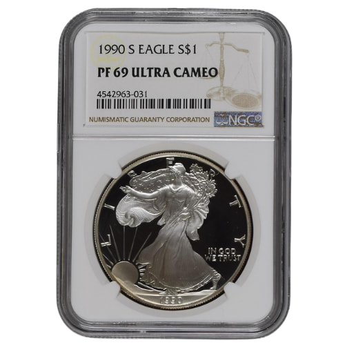 1990-S NGC PF-69 1 oz American Silver Eagle Proof Coin