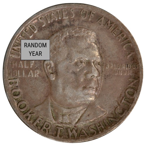 1946-1951 90% Silver Booker T. Washington Half Dollar Memorial Silver Coin - Off-Quality