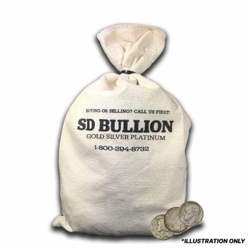 $100 Face Bag - 90% US Silver Dimes (Random Design)
