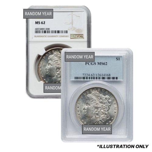 Pre-1921 NGC/PCGS MS-62 Morgan Silver Dollar Coin - Random Year