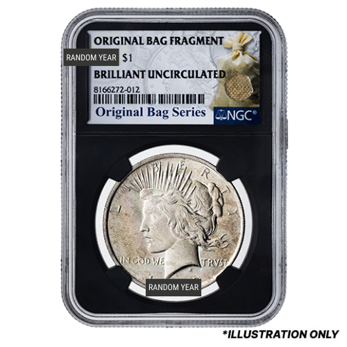 1922-1935 NGC BU Peace Dollar Silver Coin - Original Bag Fragment