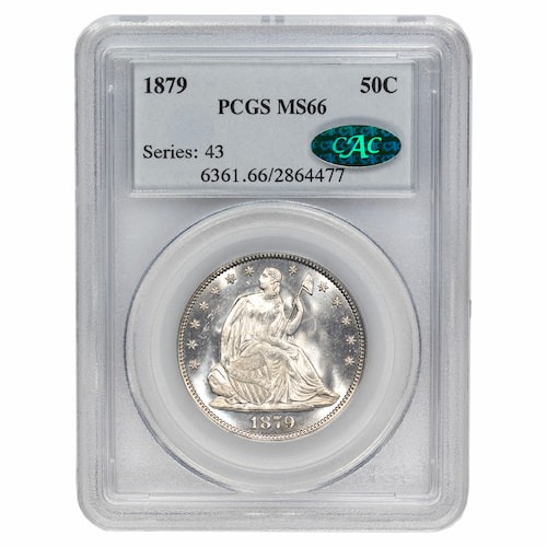 1879 US Silver Seated Liberty Half Dollar PCGS MS-66 CAC