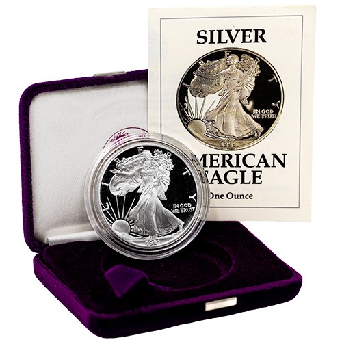 1991-S 1 oz American Silver Eagle Proof Coin w/Box & COA