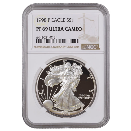 1998-P NGC PF-69 1 oz American Silver Eagle Proof Coin