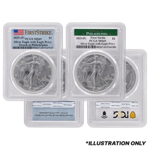 NGC/PCGS MS-69 1 oz American Silver Eagle Coin - Random Year and Spotted