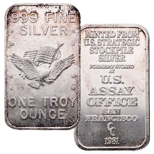 1 oz US Assay Office Silver Bar