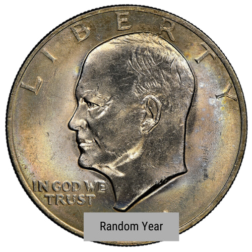 1971-1976 40% Silver Eisenhower Dollar Off Quality - Random Year
