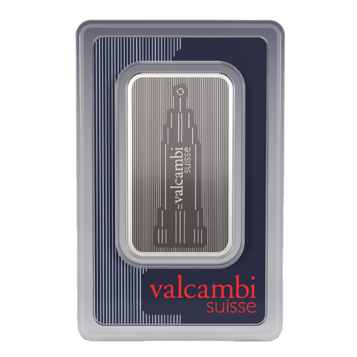 1 oz Valcambi Silver SkylineBar - In Assay