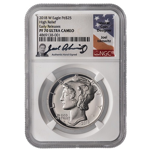 2018-W NGC PF-70 Early Releases 1 oz American Palladium Eagle Proof Coin - Joel Iskowitz Label