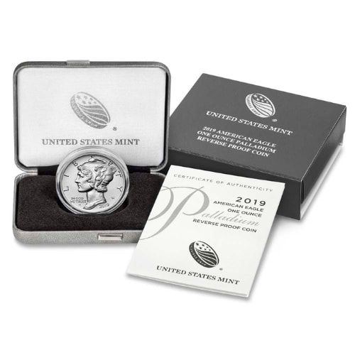 2019-W 1 oz American Palladium Eagle Reverse Proof Coin w/Box and COA