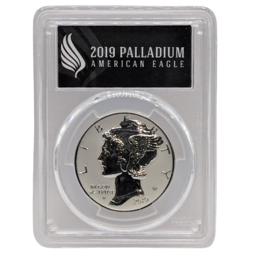 2019-W PCGS PR-70 First Strikes 1 oz American Palladium Eagle Reverse Proof Coin - Black Label