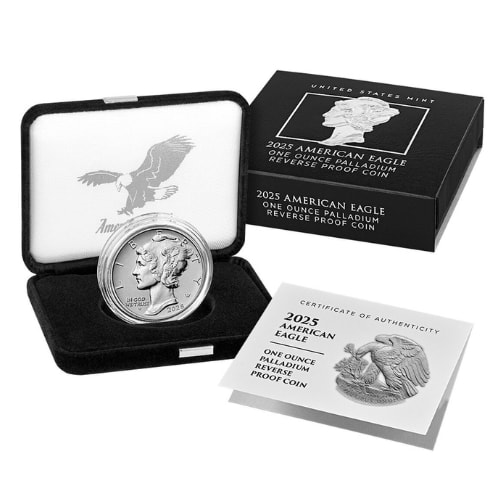 2025-W 1 oz American Palladium Eagle Reverse Proof Coin with Box and COA