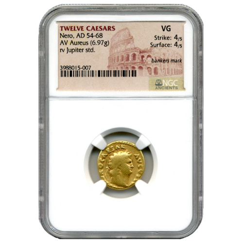 Twelve Caesars Gold Nero AD 54-68 AV Aureus - NGC VG