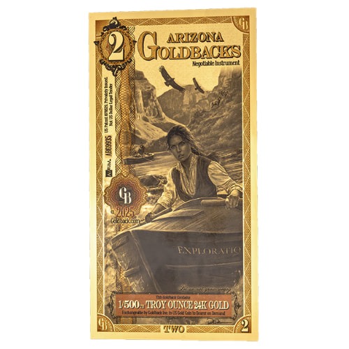 Gold Aurum 24k Arizona 2 Goldback Note