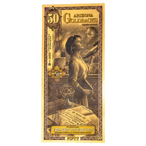 Gold Aurum 24K Arizona 50 Goldback Note