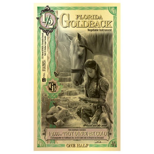Gold Aurum Florida 1/2 Goldback Note (24K)