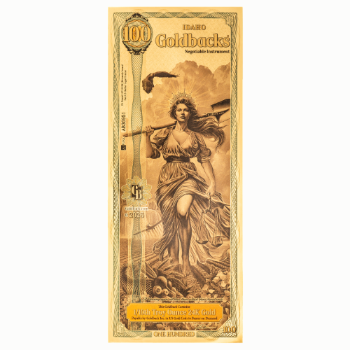 Gold Aurum 24k Idaho 100 Goldback Note